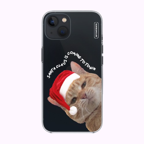 [액정필름증정] MADE BLING_ 산타 고양이 아이폰 갤럭시 케이스,블링블링케이스
